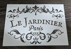 Stencil pittura artigianale A4 giardino francese Parigi per mobili scatola cassa fioriera - Foto 1 di 2