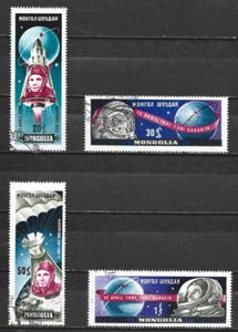 MONGOLIA - 1961 World's First Manned Space Flight - USED COMPLETE SET - Picture 1 of 1