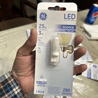 Ge T4 Soft White G9 Light Bulb, 3" X 0.75", 3 W - Image 1 of 4