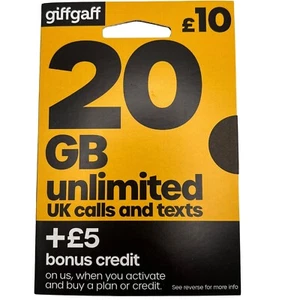 Giffgaff Mobile GPS SIM Card 3 in 1 Nano Micro Standard FREE £5 PAYG - Only 20p - Picture 1 of 5