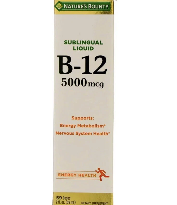 Nature's Bounty B12 5000mcg Sublingual Liquid Energy Metabolism Support 2 oz - Image 1 of 1