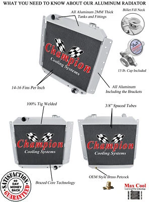 Kool Champion 3 Row All Aluminum Radiator for 1958 Pontiac Laurentian #CC58PO - Image 1 of 4