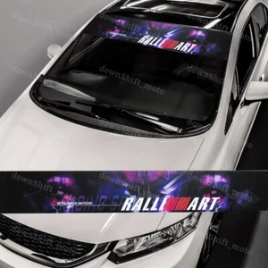 For Mitsubishi MOTOR RALLIART Front Window Windshield Vinyl Banner Decal Sticker - Picture 1 of 5