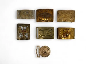 Lote de 7 hebillas militares vintage hebilla de cinturón - Imagen 1 de 12
