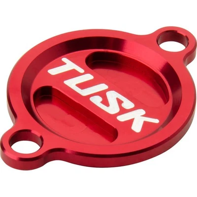 Tusk Aluminum Oil Filter Cover Red For KTM 500 EXC-F Six Days 2020-2023 - Image 1 of 4