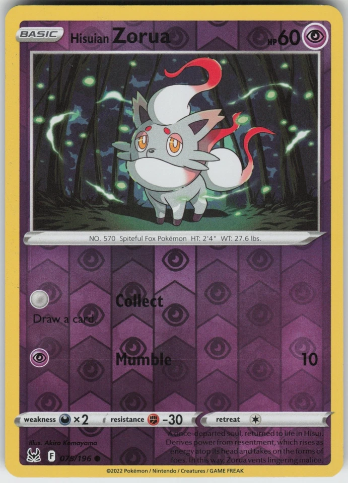 PO-06 Reverse Holo Hisuian Zorua 075/196 SWSH11: Lost Origin - Image 1 of 1