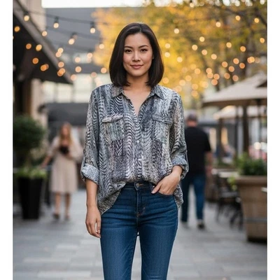 Vestido Granero Mujer Abstracto Blusa Top Talla 2X Manga 3/4 Túnica Pullover De Gran Tamaño Foto 1 de 4