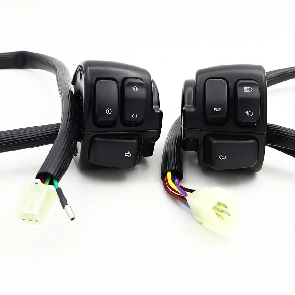 Handlebar Control Switches + Wiring Harness for Harley Sportster Dyna 1996-2012 Foto 1 de 4