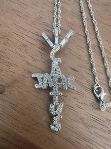 🌵 “Cactus Jack” Travis Scott Silver Chain Necklace & Pendant with Diamonds NEW! - Picture 1 of 3