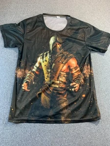 Mortal Kombat T-Shirt Men's Large Black Graphic Print Short Sleeve Streetwear - Picture 1 of 9