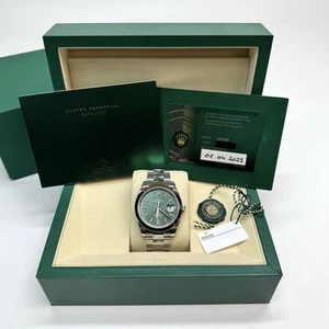 Rolex Datejust 41mm Mint Green Oyster 126300 - UNWORN FULL SET APRIL 2025 - Picture 1 of 10