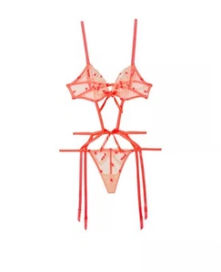 Neu! Victoria's Secret VERY SEXY Sweetheart Strappy Neon Teddy 31687 - Bild 1 von 4
