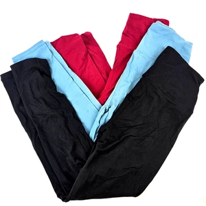 Damen kleine 3er Pack Leggings weich ohne Taschen hohe Taille sportlich Laufen Yoga - Bild 1 von 6