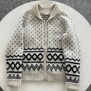 Levi’s Sweater Women’s Small Nordic Heavy Knit Wool Zip Cardigan Shawl Collar - Picture 1 of 1