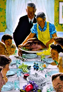 THANKSGIVING - NORMAN ROCKWELL - REFRIGERATOR PHOTO MAGNET 3"X5" - Picture 1 of 3