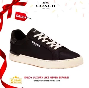 Coach CA006 Black Nylon Mens Clip Low Top Sneaker sz 10D Pre owned $270 - Picture 1 of 14