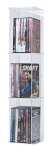 SORA DVD Tower con pared posterior transparente para hasta 27 estuches de DVD - Imagen 1 de 2