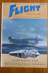 6/1947 PUB SAUNDERS-ROE METROPOLITAN VICKERS SRA/1 FIGHTER FLYING BOAT COVER AD - Picture 1 of 1