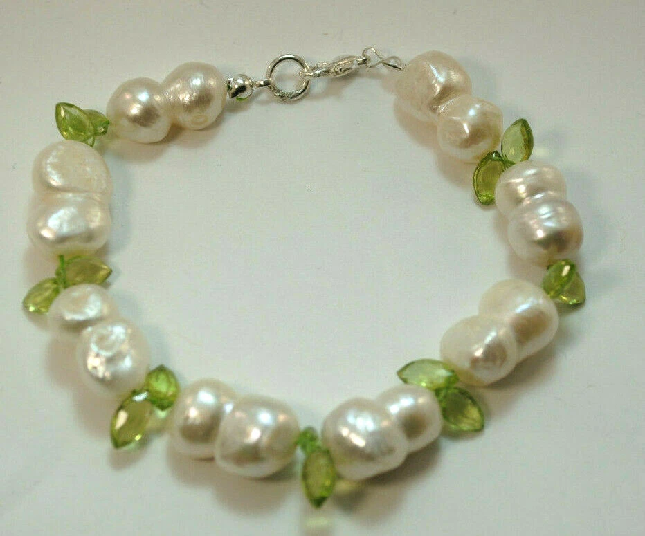 Peridot Armband mit Süßwasser Perlen - Bild 1 von 1
