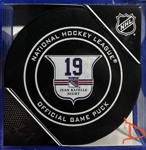 New York Ranger Jean Ratelle 02/25/18 (Jersey Retirement) Official Game Puck - Picture 1 of 2