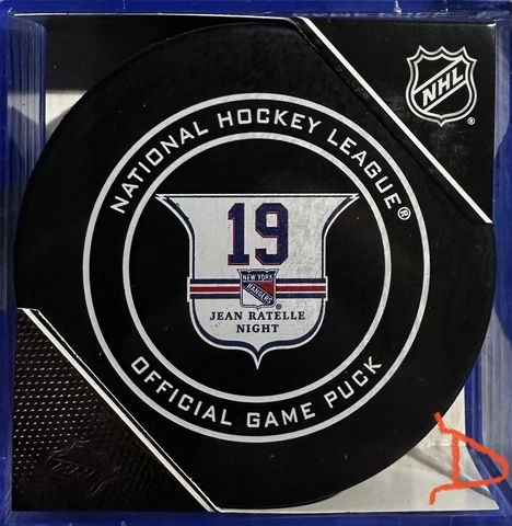 New York Ranger Jean Ratelle 02/25/18 (Jersey Retirement) Official Game Puck Cover