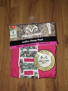 Realtree Pink/ Camo Sleep Pants Womens Size Med Waist Stretch Nwt (Eb13) - Picture 1 of 2