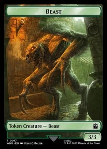 Beast Token 10x - Green - Balzer Art - WHO Dr. Who MTG Magic NM - Picture 1 of 1