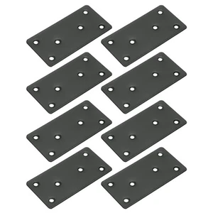 8uds Planos rectas Soportes, 3,9 x 2" Reparación Placas, Inoxidable Acero, Negro - Imagen 1 de 5