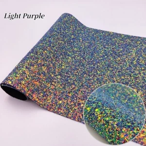 20x30cm Glitter Synthetic Leather Sequin Fabric Sheet for Bow Handmade Bag Craft - Picture 1 of 17