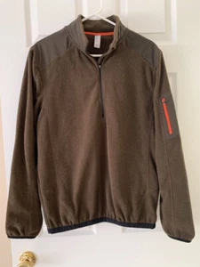 Mondetta Men's Dark Brown Pullover Fleece Grand Prix Mondial 1/4 Zip Jacket SZ M - Picture 1 of 7