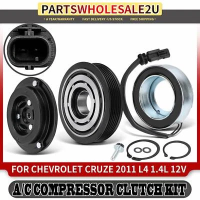 AC Compressor Clutch Kit for Chevrolet Cruze Eco LT LTZ 2011 L4 1.4L 6-Grooves - Image 1 of 4
