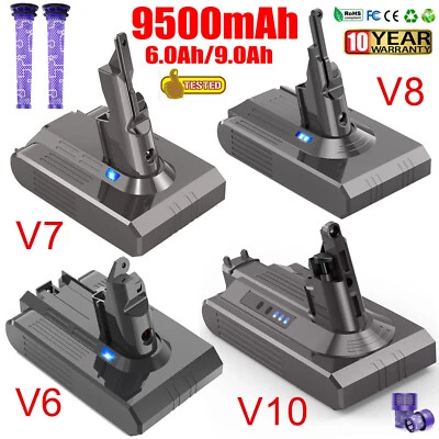 MARKENLOS 9000mAh Akku Für Dyson V8 V7 V6 V10 Ersatzakku SV10 Absolute Staubsauger Filter
