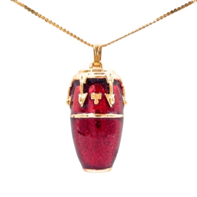Harmony Jewelry Necklace | Conga Drum | Red & Gold - Image 1 of 4