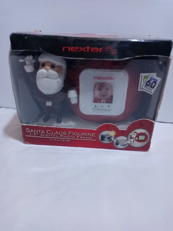 Santa Claus Figurine Digital Photo Frame Clock 8MB Nextar NIB - Image 1 of 4