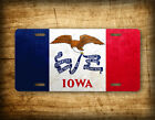 Iowa Weathered Metal Flag License Plate Antique IA State Flag Auto Tag 
