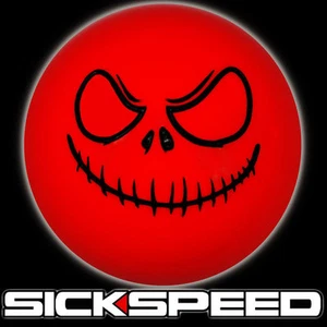RED/BLACK EVIL JACK SMILEY SHIFT KNOB AUTO/AUTOMATIC THROW SHIFTER 8X1.25 K49 - Picture 1 of 1