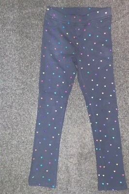 Новый H & M темно-синий с сердцами Jeggings брюки с карманами 9-10 лет леггинсы  - Изображение 1 из 4