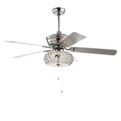 JONATHAN Y JYL9600A Crista 52" 3-Light Metal/Wood LED Ceiling Fan, Transitional, - Image 1 of 4