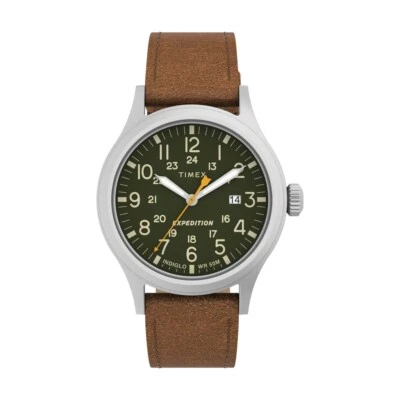 Timex TW4B23000, Men's "Expedition" Leather Indiglo Watch, Scout, Date, NEW - Image 1 of 2