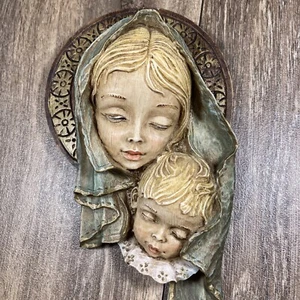 Vintage Madonna And Child Jesus Italy Wall Plaque - Picture 1 of 10