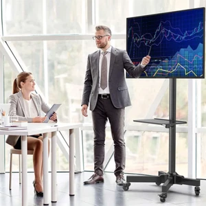 Rolling Floor TV Stand for 23-70 inch TVs LCD LED with Bracket Mount Tray Holder - Picture 1 of 16