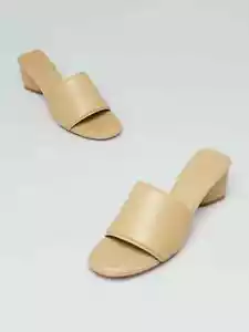 BOTTEGA VENETA Band cane sugar beige leather heel sandals 9.5 39.5 authentic - Picture 1 of 12