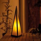 Battery Powered Black Pyramid Lantern Lamp Indoor Outdoor Home Garden LED Light