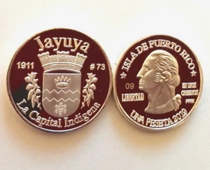 PESETA JAYUYA 2019 Serie Pueblos PUERTO RICO Plata Boricua Silver Quarter 1/100 - Picture 1 of 15