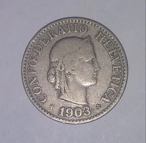 MONEDA SUIZA 10 RAPPEN CU-NI 1903-B EN MUY BUEN ESTADO - Imagen 1 de 3