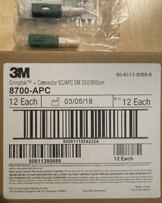 Conector Crimplok 3M SC/APC SM 250/900um red de fibra óptica Internet Foto 1 de 4