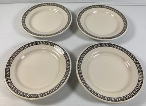 (4) STERLING CHINA NERA CHIAVE GRECA MERCE RISTORANTE 6 1/4" PIATTO PANE O DESSERT - Foto 1 di 8