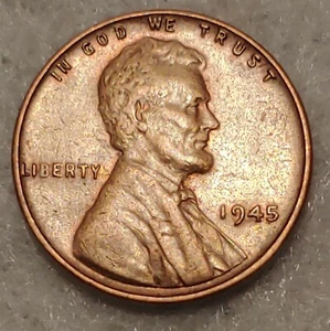 1945 No Mint Mark Wheat Penny Circulated Ungraded - NICE - US Coin - Picture 1 of 9