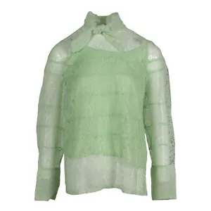 Sandro Paris Women's Shirt Size 3 FR / L Long Sleeve Lace E11398H - Picture 1 of 9