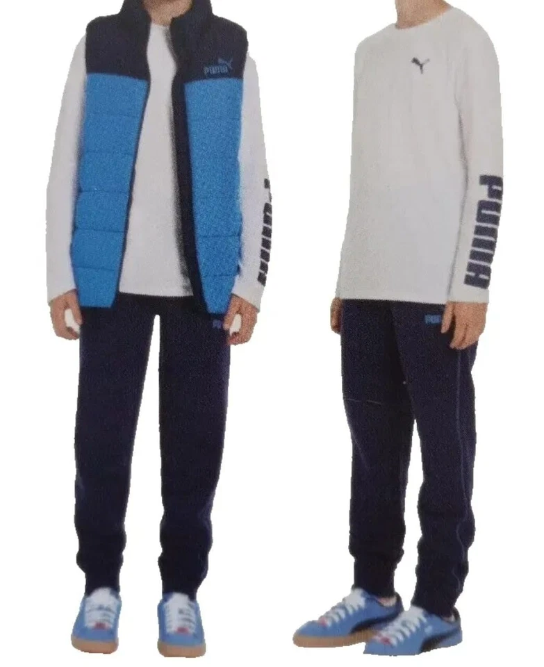 Conjunto de 3 piezas chaleco, camiseta y pantalón jogger mediano 10/12 PUMA para niños Foto 1 de 3